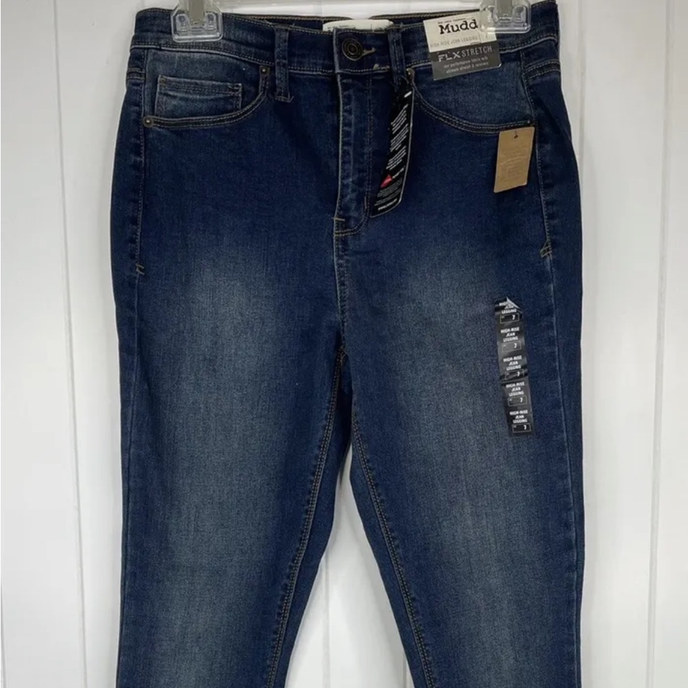 NWT Mudd Size 7 Juniors FLX Stretch High Rise Skinny Denim Blue Jean Jeggings